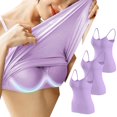 thumbnail image 1 of WREESH Womens Camisole 3Pc Sports Bra Wirefree Padded Medium Support Yoga Bras Gym Running Workout Tank Tops for Workout Sleeping Traveling Purple, 1 of 5