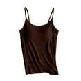 thumbnail image 1 of WREESH Womens Camisole Camisole with Chest Pad No Steel Rings Bottom Underwear Yoga Sports Brown, 1 of 5