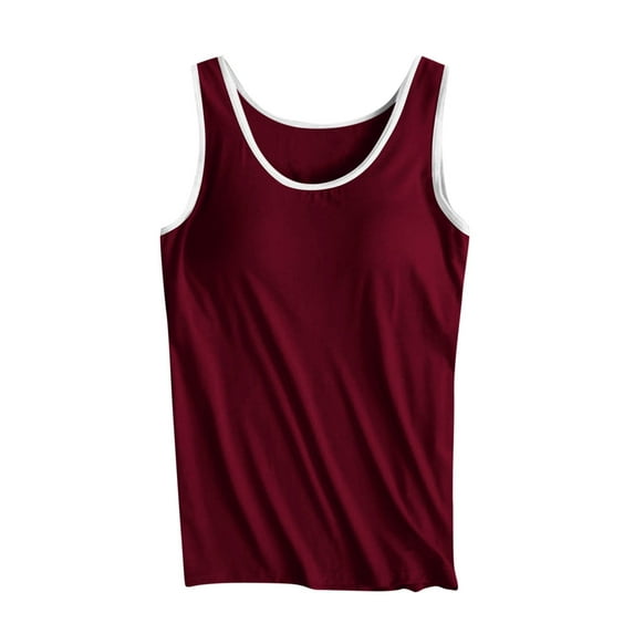 WREESH Womens Camisole Camisole with Chest Pad No Steel Rings Bottom Underwear Yoga Sports Wine