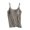 thumbnail image 1 of WREESH Womens Camisole Solid Color Adjustable Slim Camisole Tank Top Without Steel Ring Underwear Yoga Sports Tank Tops Dark Gray, 1 of 6