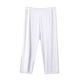 thumbnail image 1 of WREESH Womens Capri Pants Casual Fashion Solid Color Three-Quarter Shorts Thin Loose Large Size Home Pants for Sports and Can Be Worn Outside White, 1 of 6