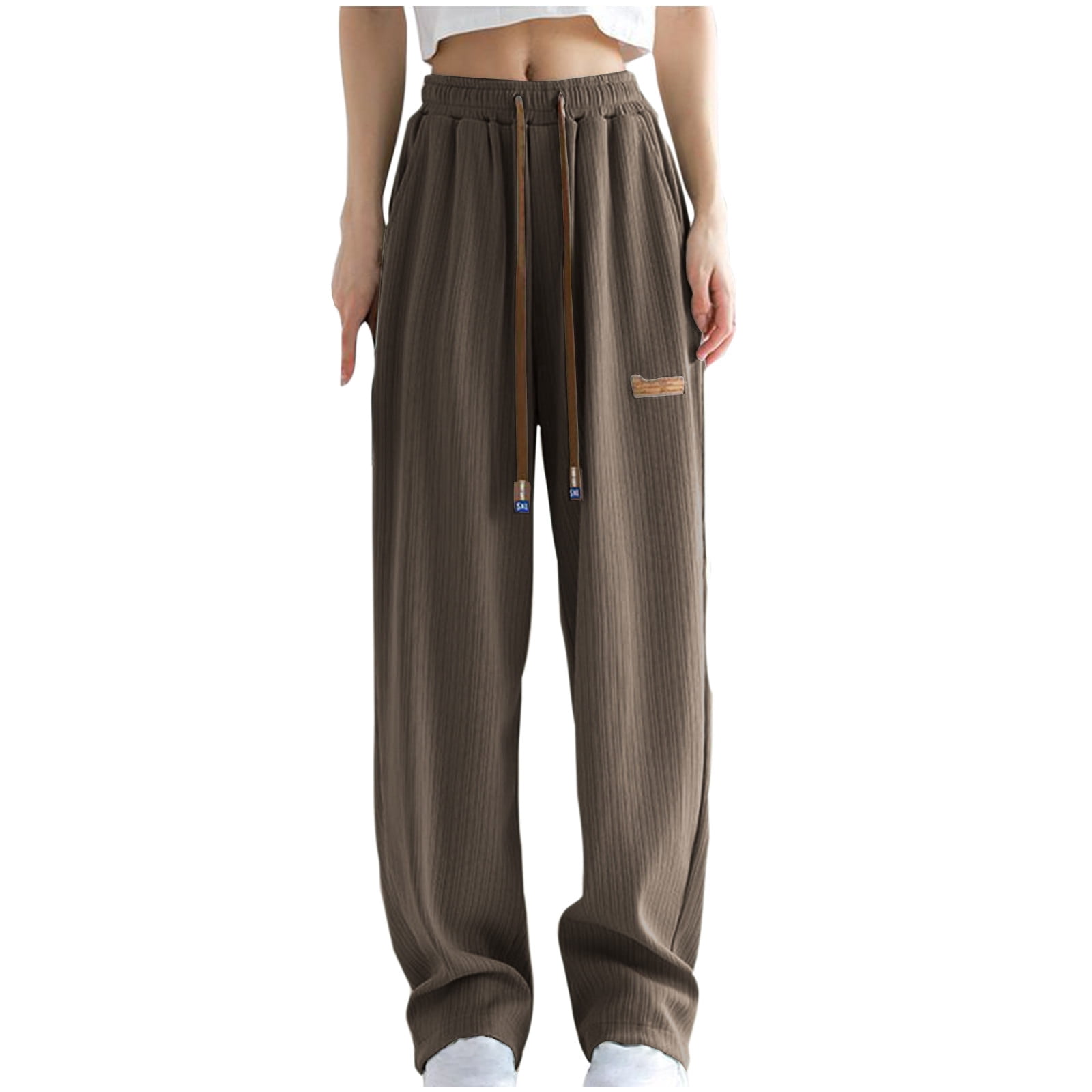 Casual Solid Colour Wide Leg Pants