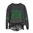 thumbnail image 1 of WREESH Womens Crewneck Sweatshirts St. Patrick's Day Sweatshirts Shamrocks Printed Graphic Sweatshirts Loose Fit Long Sleeved Tops Pullover Sweatshirts Dark Gray, 1 of 4