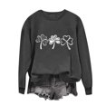 thumbnail image 1 of WREESH Womens Crewneck Sweatshirts St. Patrick's Day Sweatshirts Shamrocks Printed Graphic Sweatshirts Loose Fit Long Sleeved Tops Pullover Sweatshirts Dark Gray, 1 of 4