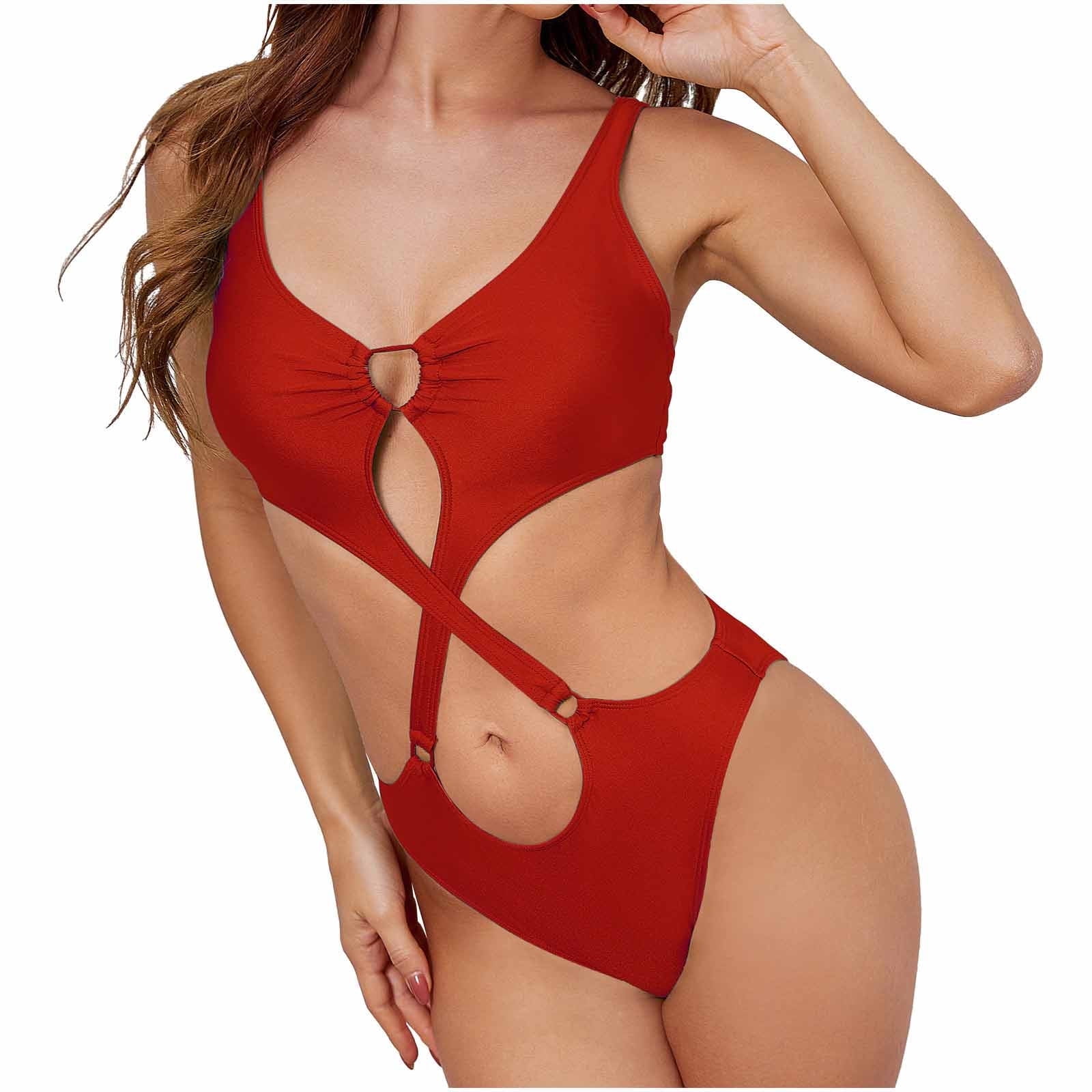 Wreesh Womens Cutout One Piece Swimsuit Comfortable And Fashionable Beach Fitting Swimsuit Set 2622