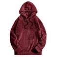 thumbnail image 1 of WREESH Womens Double Fuzzy Hoodies Faux Fleece Sweatshirts Athletic Cozy Oversized Hooded Pullover Fall Winter Casual Solid Color Warm Coats Wine, 1 of 6