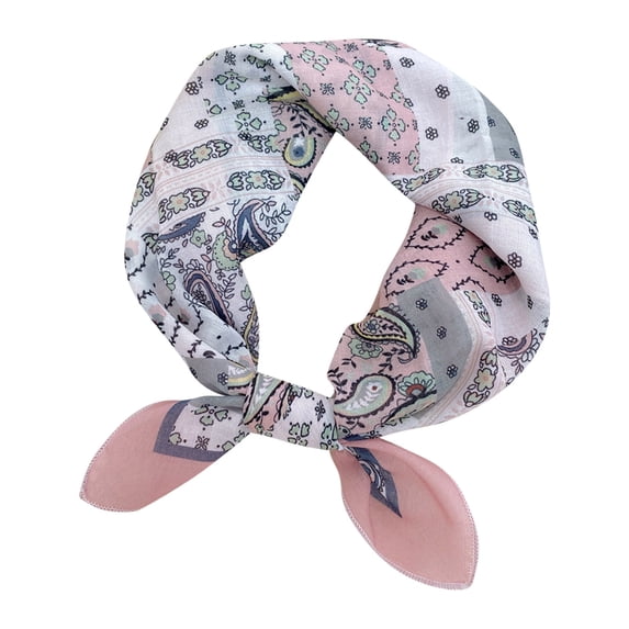 WREESH Womens Elegant Hair Scarf Fashion Small Silk Scarf Headbands Hairbands Printed Scarf Decorative Neck Scarf Pink