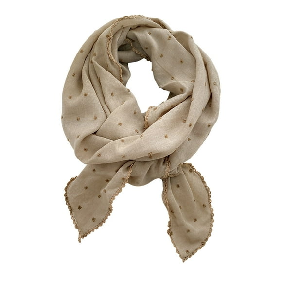 Womens Elegant Neckerchief Half-Circle Cotton and Linen Scarf Silk Scarf Fashion Versatile Neckerchief Head Scarf with Accessories Scarf Khaki