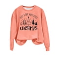 thumbnail image 1 of WREESH Womens Fashion Christmas Sweatshirt Casual Crewneck Sweatshirt Print Pullover Loose Fit Long Sleeve Tops Christmas Top Loose Fitting Sweater Orange, 1 of 4