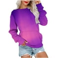thumbnail image 1 of WREESH Womens Fashion Crewneck Sweatshirts Gradient Loose T-Shirt Long Sleeves Blouse Casual Tops Sweatshirt Hoodies Pullover Hot Pink, 1 of 6