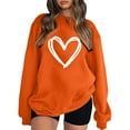 thumbnail image 1 of WREESH Womens Fashion Crewneck Sweatshirts Printed Loose Long Sleeves Blouse Casual Tops Sweatshirt Pullover Orange, 1 of 4