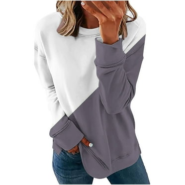 WREESH Womens Fashion Crewneck Sweatshirts Printed Loose T-Shirt Long Sleeves Blouse Casual Tops Sweatshirt Hoodies Pullover Brown