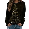 thumbnail image 1 of WREESH Womens Fashion Sweatshirt Casual Crewneck Sweatshirt Print Pullover Loose Fit Long Sleeve Tops T-Shirt Blouse Casual Tops Sweatshirt Hoodies Black, 1 of 4