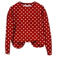 thumbnail image 1 of WREESH Womens Fashion Sweatshirt Crewneck Sweatshirt Print Pullover Regular Fit Long Sleeve Tops Christmas Casual Ladies Sweatshirt Tops Blouse Red, 1 of 3