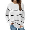 thumbnail image 1 of WREESH Womens Fashion T-Shirts Long Sleeve T-Shirt Summer Printing Loose Blouse Tops White, 1 of 5