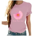 thumbnail image 1 of WREESH Womens Fashion T-Shirts Spring Summer Round Neck Heart-Shaped Printed Short Sleeved T-Shirt Top Pullover Pink, 1 of 4