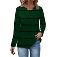 thumbnail image 1 of WREESH Womens Fashion Tunic Top V Neck Print Pullover Regular Fit Button Long Sleeve Tops Christmas Pleated Top Olive Green, 1 of 4