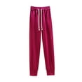 thumbnail image 1 of WREESH Womens Fashion Wide Leg Sweatpants Elastic High Waisted Drawstring Pants Lightweight Workout Pants Loose Solid Color Lounge Pants Hot Pink, 1 of 4