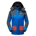 thumbnail image 1 of WREESH Womens Heated Jacket Color Block Hooded Technical Jacket Electric Jackets Winter Warm Padded Coats ,3 Heating Zone (Not Contain Battery) Blue, 1 of 4