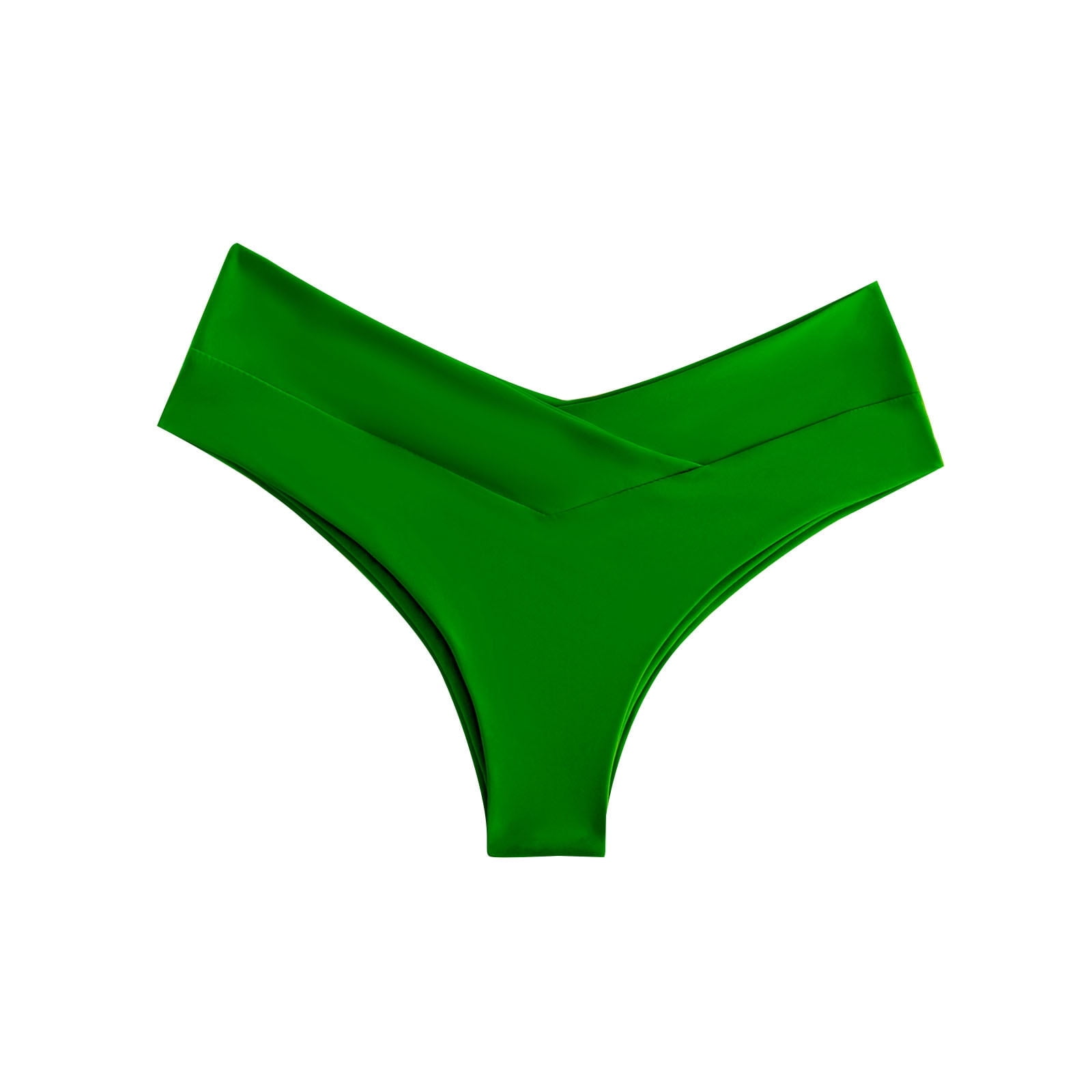 WREESH Womens High Cut Bikini Bottoms New Fashion Scarless Low Waist Solid Swimming Trunks Beach
