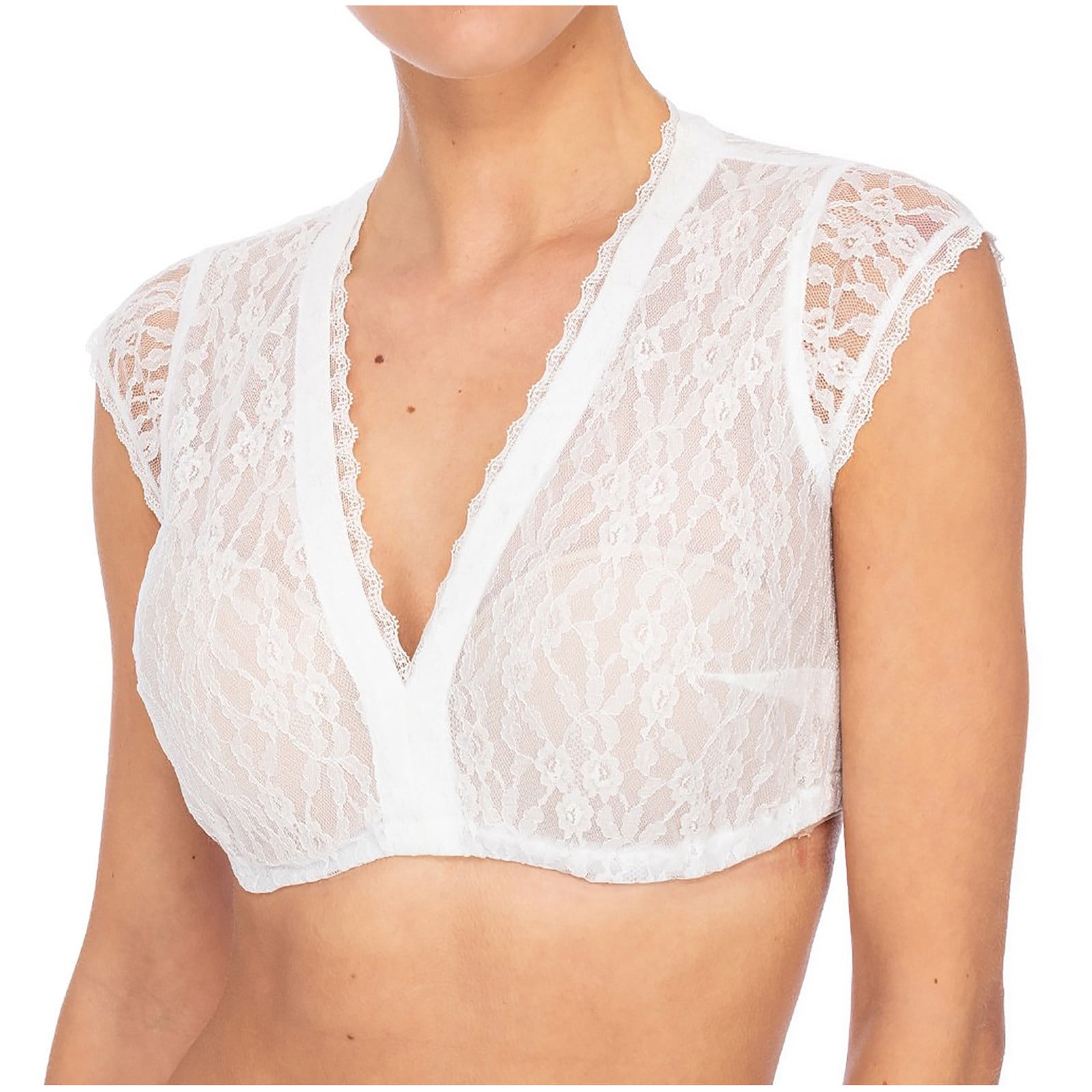 Oktoberfest Dirndlbluse 2025 - Weißes Crop Top Mit Spitze & Halbarm Für Damen
