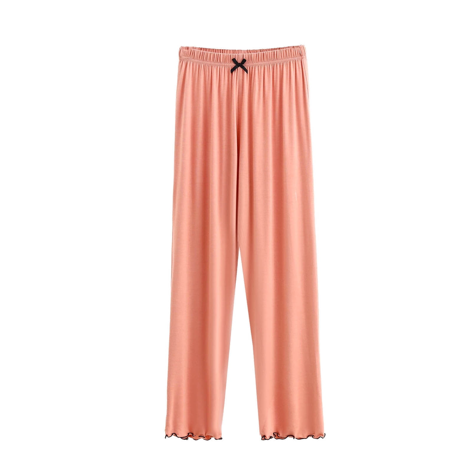 WREESH Womens Lounge Pants Summer Wide Leg High Waist Pants Solid Full ...