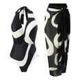 thumbnail image 1 of WREESH Womens One Piece Swimsuit Print Swim Suits Beach Cover Ups Swimwear Bikini Swimsuit Long Skirt Chiffon 2 Pcs Set Sleeveless Bathing Suits Black, 1 of 9