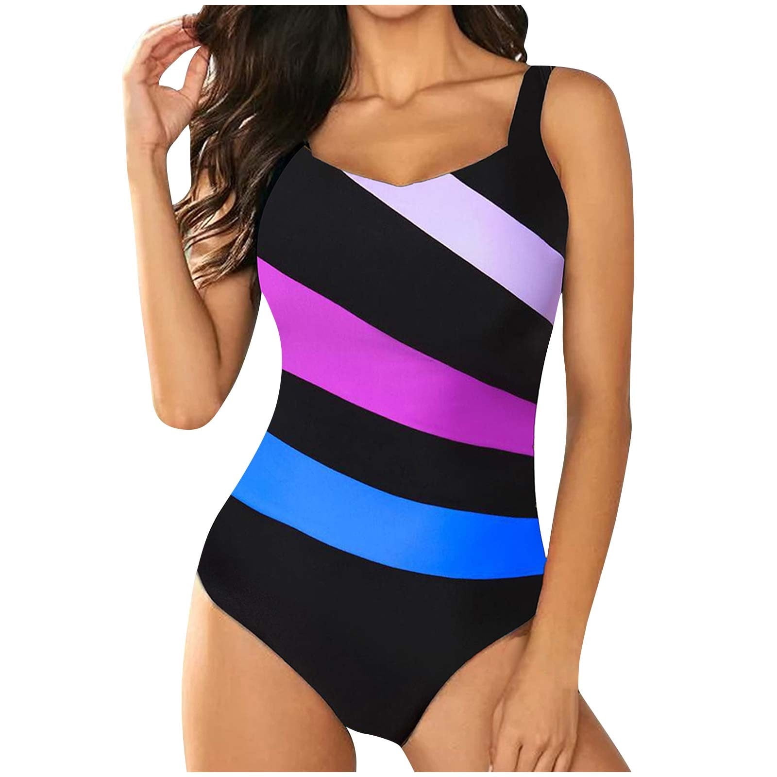 Wreesh Womens One Piece Swimsuit Print Swim Suits Swimsuit Suspender