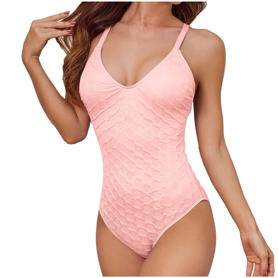 WREESH Womens One Piece Swimsuits Plus Size Zipper Sports Swimwear Conservative Solid Color Sunscreen Swimwear Diving Suit Surfing Suit Sleeveless Bathing Suits Pink