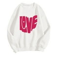 thumbnail image 1 of WREESH Womens Oversize Sweatshirt Casual Crewneck Pullover Love Letter Graphic Loose Spring Tops Valentine Gifts White, 1 of 5