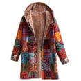 thumbnail image 1 of WREESH Womens Oversized Hoodies Trendy Ethnic Style Print Jacket Faux Furry Fleece Lined Warm Coats Fall Winter Casual Open Front Long Coats Yellow, 1 of 4