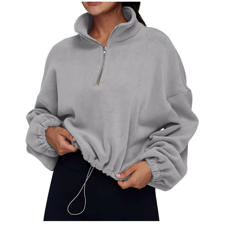 Half zip drawstring sweatshirt new arrivals