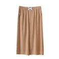 thumbnail image 1 of WREESH Womens Pajama Pants Wide Leg Capris Pants Fashion Plus Size Rope Tie Shorts Yoga Sport Shorts Pants Coffee, 1 of 4
