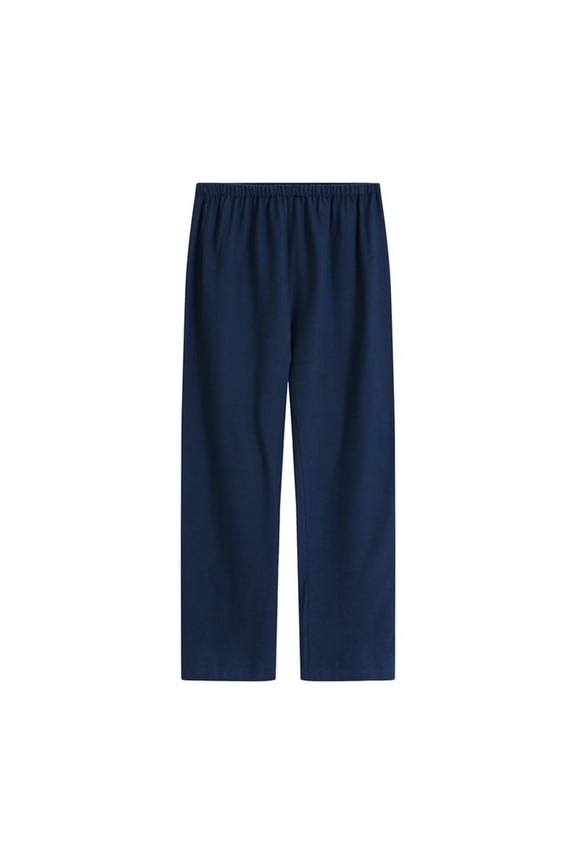 Womens Pajama Pants Wide Leg Pants Casual Brushed Homewear Pants Nightwear Long Plaid Pajamas Trousers Navy