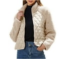 thumbnail image 1 of WREESH Womens Patchwork Cropped Jacket Fuzzy Fleece Jackets Zip Up Teddy Jackets Fall and Winter Lightweight Warm Short Coats Beige, 1 of 8