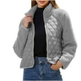 thumbnail image 1 of WREESH Womens Patchwork Cropped Jacket Fuzzy Fleece Jackets Zip Up Teddy Jackets Fall and Winter Lightweight Warm Short Coats Gray, 1 of 8