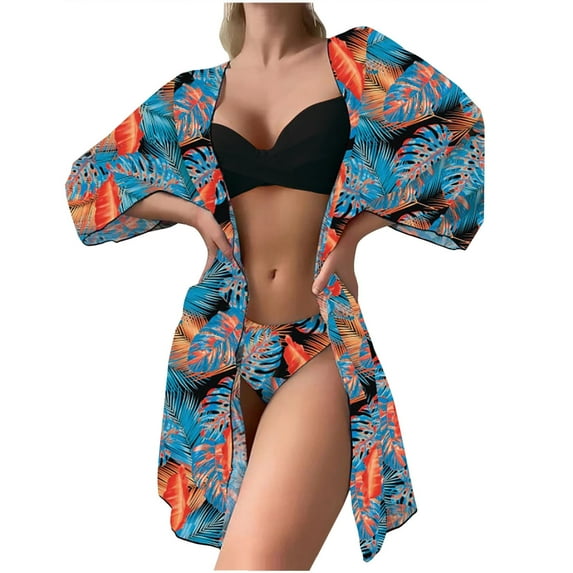 WREESH Womens Push Up Bikini Sets Fashionista Lady Containing Chest Pad Print Bikini Set Two Piece Swimsuit Beach Bathing Suit Black