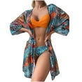 thumbnail image 1 of WREESH Womens Push Up Bikini Sets Fashionista Lady Containing Chest Pad Print Bikini Set Two Piece Swimsuit Beach Bathing Suit Orange, 1 of 9