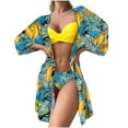 thumbnail image 1 of WREESH Womens Push Up Bikini Sets Fashionista Lady Containing Chest Pad Print Bikini Set Two Piece Swimsuit Beach Bathing Suit Yellow, 1 of 6
