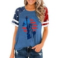 thumbnail image 1 of WREESH Womens Raglan Short Sleeve USA Flag Tee Patriotic Shirts Memorial Day Shirt Comfortable Summer Top, 1 of 3