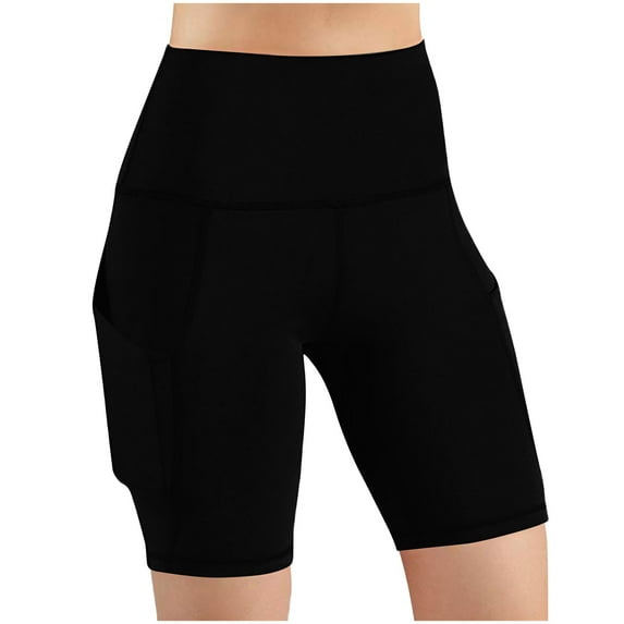 WREESH Womens Shorts Leggings Basic Slip Bike Shorts Workout Leggings Yoga Shorts Pants Black