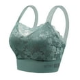 thumbnail image 1 of WREESH Womens Sports Bra Soft Padded Lace Bralettes Tops Wirefree Comfort Yoga Camisole Bras Elastic Support Gym Bras Green, 1 of 4