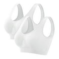 thumbnail image 1 of WREESH Womens Sports Bras Comfort Stretchy Seamless Bra No Underwire Padded Breathable Yoga Bra 2 Pack White, 1 of 3