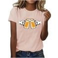 thumbnail image 1 of WREESH Womens Summer Beer Print T-Shirts Oktoberfest Tee Tops Casual Basic Crewneck Short Sleeve Pullover Slim Fit Soft Workout Shirts Beige, 1 of 5
