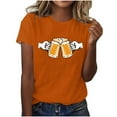 thumbnail image 1 of WREESH Womens Summer Beer Print T-Shirts Oktoberfest Tee Tops Casual Basic Crewneck Short Sleeve Pullover Slim Fit Soft Workout Shirts Orange, 1 of 5