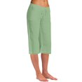 thumbnail image 1 of WREESH Womens Summer Capri Pants Cotton Linen Pants Fashion Casual Solid Loose Elastic Waist Trousers Cropped Pants with Pockes Green, 1 of 8