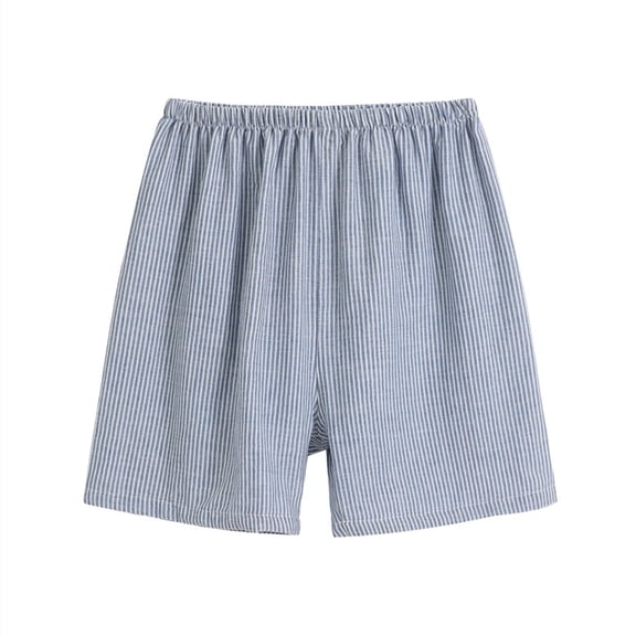 WREESH Womens Summer Lounge Shorts Solid Casual Shorts Breathable Cotton and Linen Homewear Pajamas Shorts Light Blue