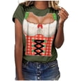 thumbnail image 1 of WREESH Womens Summer Oktoberfest Printed T-Shirts Dirndl Dress Graphic Tees Short Sleeve Crew Neck Pullover Slim Fit Soft Workout Shirts Olive Green D, 1 of 4