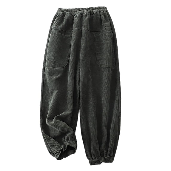 WREESH Womens Sweatpants Corduroy Pants Fashion Comfortable Solid Color Pocket Casual Straight Pants Green