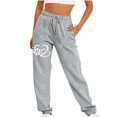 thumbnail image 1 of WREESH Womens Sweatpants Fashion Dogs Printed Fitness Sport Relaxed Loose Printing Elastic Waist Long Sweatpants Gray, 1 of 4